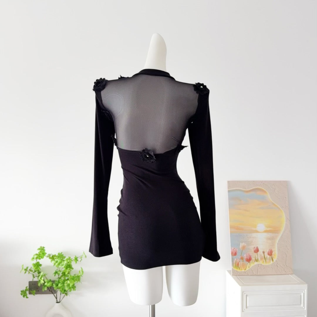 玫瑰名媛 性感名媛短款丝绒连衣裙 Rose Socialite Sexy Velvet Mini Dress