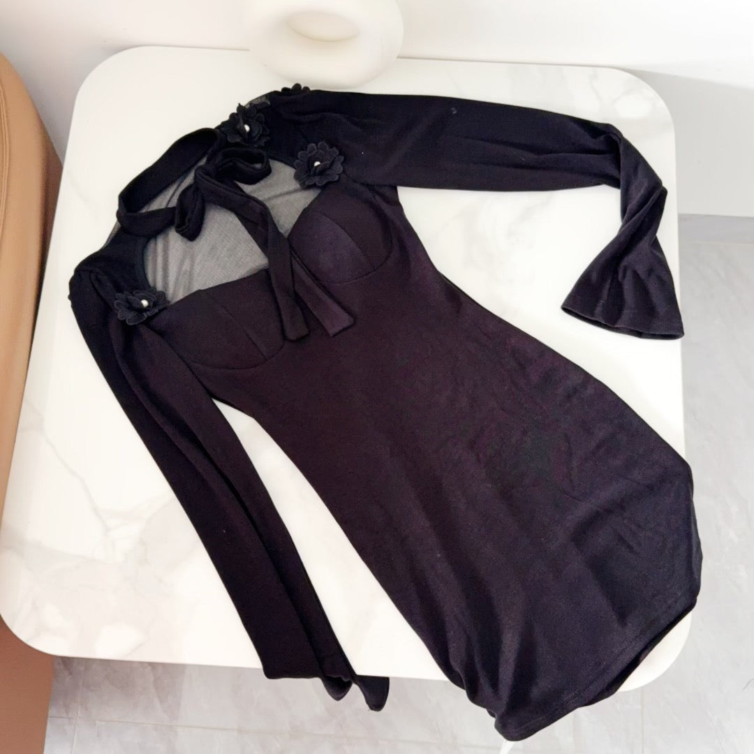 玫瑰名媛 性感名媛短款丝绒连衣裙 Rose Socialite Sexy Velvet Mini Dress