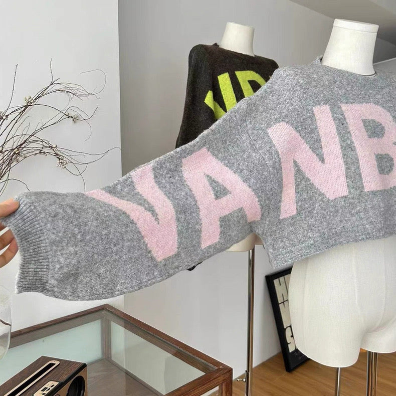 慵懒暖宝 字母宽松韩系上衣 Cozy Lazy-Style Lettered Oversized Korean Top