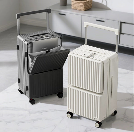 时光漫游 宽拉杆桃皮绒大容量旅行箱 Time Wanderer Macro-Track Peach-Velvet Suitcase