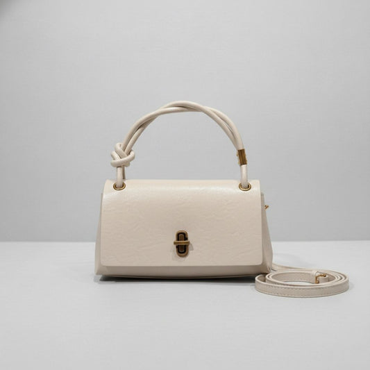 The Knot Crinkled-Leather Gold-Clasp Mini Bag - Onyx Black