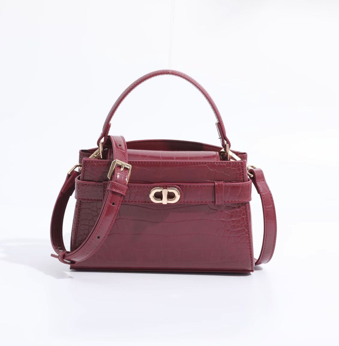 Kally Croc-Embossed Leather Bag