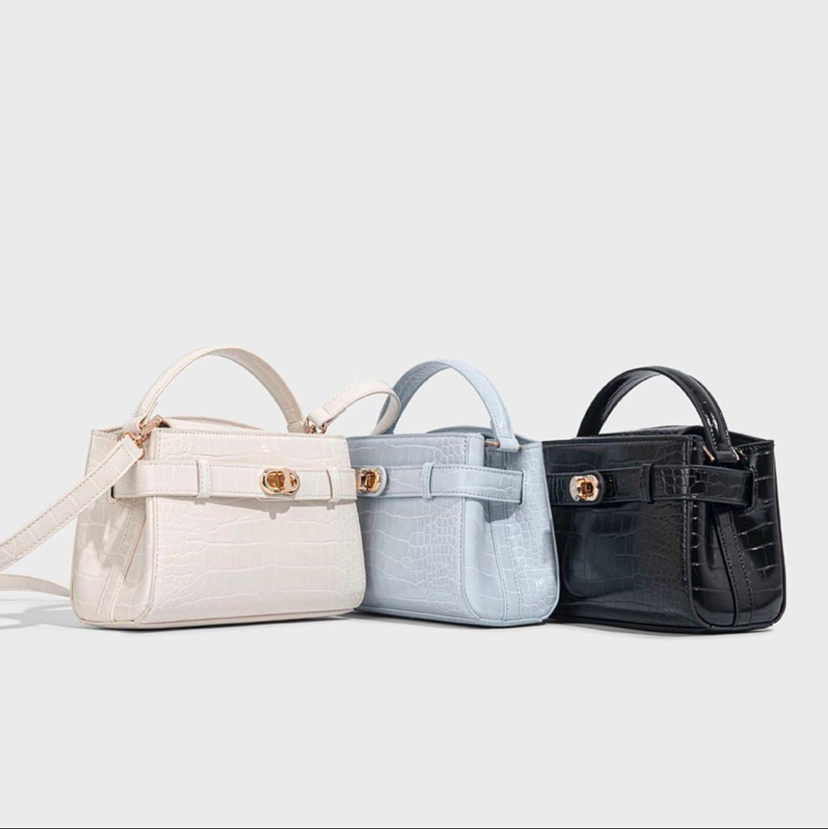 Kally Croc-Embossed Leather Bag