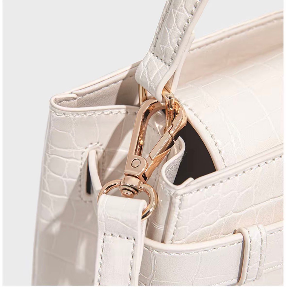 Kally Croc-Embossed Leather Bag
