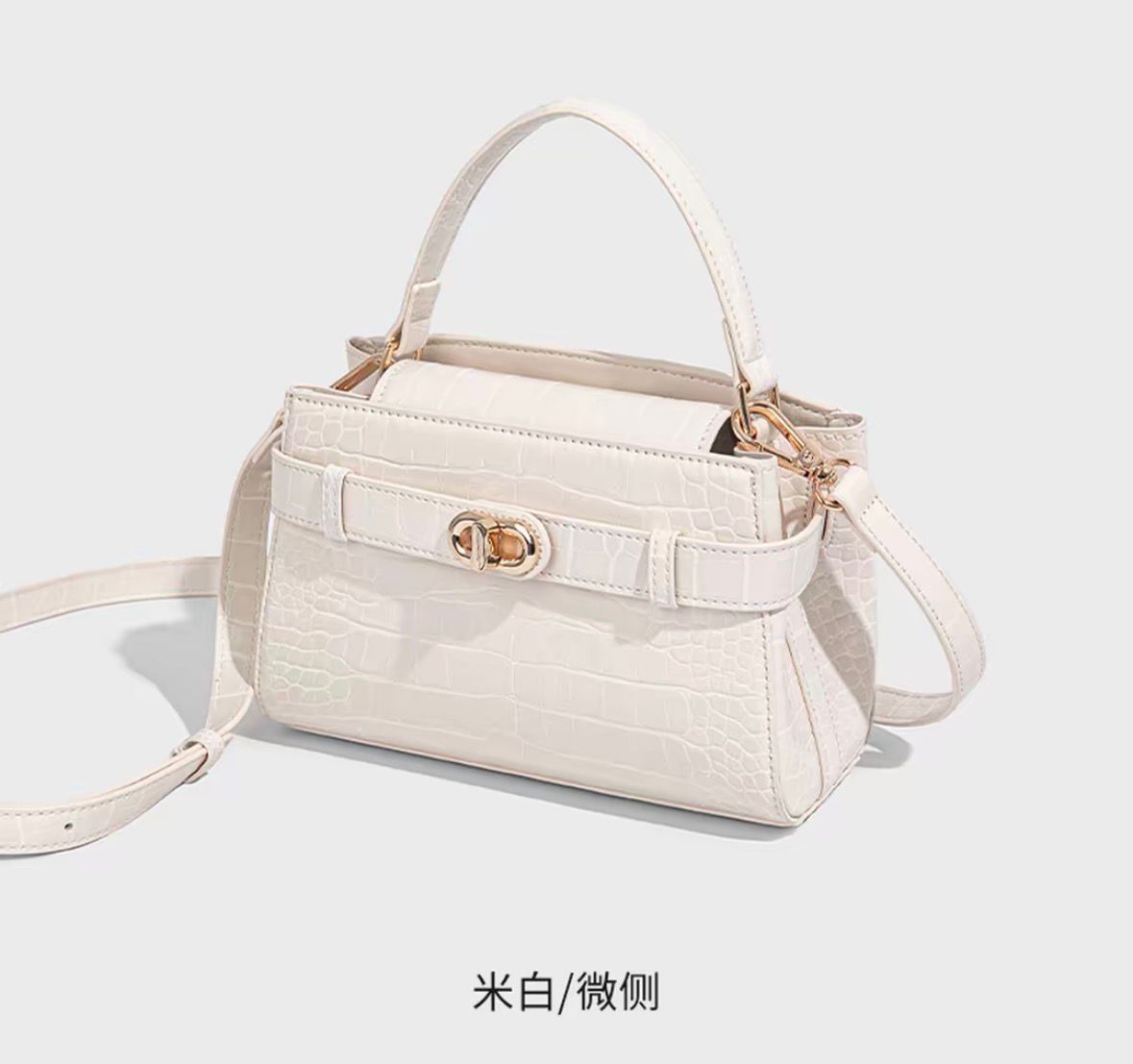 Kally Croc-Embossed Leather Bag