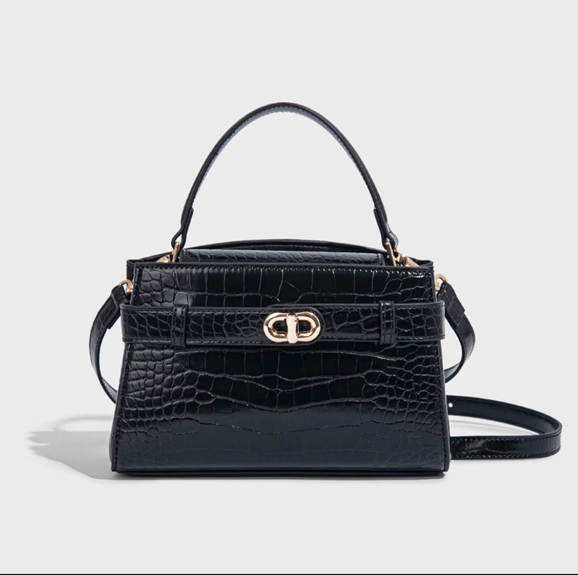 Kally Croc-Embossed Leather Bag